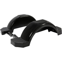 Load image into Gallery viewer, HECASA Black Pair of Single Axle Trailer Fenders Fits 13" Wheels Tire Skirt Boat - 39.7" long x 8.8" wide x 11.4" tall