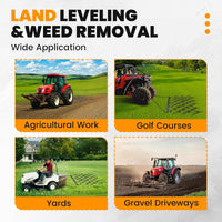 Load image into Gallery viewer, Drag Chain Harrow 4'W x 4'L Durable Compatible with ATV UTV Lawn Garden Tractor for Leveling Garden Towing Ring Powder Coated