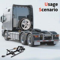 Load image into Gallery viewer, Semi Truck Spare Tire Rack Commercial Truck Tire Storage Rack Tractor Trailer with Ratchet Strap Chain and Lock