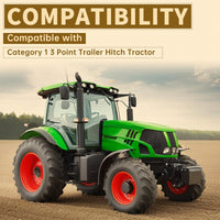 Load image into Gallery viewer, KUAFU 3 Point Hitch Receiver Universal Compatible with Category 1 Tractors Trailer Gooseneck Drawbar Receiver w/Spear Holes Black Steel Powder Coated