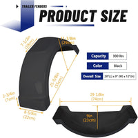 Load image into Gallery viewer, 2 Pcs Trailer Fenders W/Steps Compatible with 13" Diameter Wheels Tires Single-Axle Trailers Plastic Fenders Black LYAP-287S-2