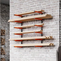 Load image into Gallery viewer, Lumber Rack Wall Mount Wood Organizer Lumber Organizer - Heavy Duty Metal 6 Levels Shelf Lumber Storage Rack Max 600 Lbs (1 Pack), Indoor & Outdoor Use - Orange LYA-077