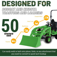 Load image into Gallery viewer, 3/8" Thick Quick Tach Cut Out Mount Plate, Steel Skid Steer Quick Tach Attachment Adapter Plate Compatible with Bobcat, Kubota Tractors