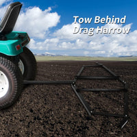 Load image into Gallery viewer, Drag Harrow, 72" Width Heavy Duty Compatible with ATV UTV and Garden Tractor Tow Behind Landscape Drag Driveway Grader with Adjustable Pin-Style Hitch