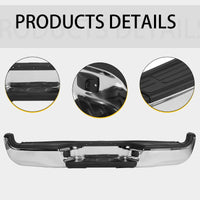Load image into Gallery viewer, KUAFU Rear Bumper Compatible With 2005-2015 Toyota Tacoma TO1103113 Bumper Assembly W/Pads Brackets and License Plate Lights Steel Chrome Fits Models With SR5 Package or Limited Package Only