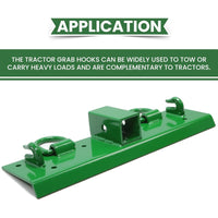Load image into Gallery viewer, HECASA Tractor Grab Hooks 4.96" W × 21.93" L Compact Tractor Bolt on Grab Hooks Compatible with John Deere John Deere 4100 4010 4110 4115 2320 2520 2720 2025r 2032r 2038r 2" Receiver