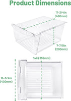 Load image into Gallery viewer, ?HECASA 240351061 Upper Crisper Pan Compatible with Frigidaire Refrigerator Freezer Crisper Drawer Replacement for 240351005 240351062 Plastic (PC) Clear LYOP-110
