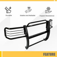 Load image into Gallery viewer, KUAFU Brush Guard Compatible with 2001-2012 Ford Ranger Mazda B-Series Pickup With Skid Plate Bull Bar Front Bumper Grill Grille Guard Protector Brush Push Bar Steel Black Power Coated LYAM-778