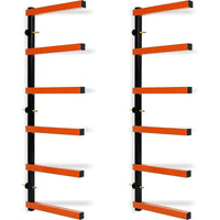 Load image into Gallery viewer, Lumber Rack Wall Mount Wood Organizer Lumber Organizer - Heavy Duty Metal 6 Levels Shelf Lumber Storage Rack Max 600 Lbs (1 Pack), Indoor & Outdoor Use - Orange LYA-077