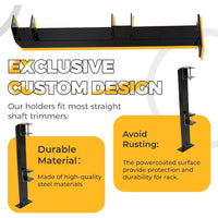 Load image into Gallery viewer, 2 Place Weeder Trimmer Racks Holders Hold Two for Trailer Truck Tree Trimmers Edgers Pole Saws Powercoated Steel LYA-076