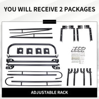 Load image into Gallery viewer, 1000 LBS Adjustable Truck Contractors Rack Ladder Pickup Kayak Lumber Rack Side Bar Long Cab Full Size 60"(W) x 138"(L) x 34"(H) (You Will get 2 Boxes) LYA-047TA+LYA-047TB