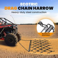 Load image into Gallery viewer, Drag Chain Harrow 4'W x 4'L Durable Compatible with ATV UTV Lawn Garden Tractor for Leveling Garden Towing Ring Powder Coated