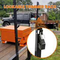 Load image into Gallery viewer, 3 Place Weed Eater Rack Carrier Mount On Landscape Truck Trailer Enclosed Trimmer Rack Holder w/Lock Pair Steel Lockable LYA-064