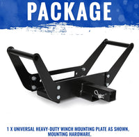 Load image into Gallery viewer, HECASA Foldable Winch Mounting Plate Cradle Bracket for Recovery Winches Compatible with Truck Trailer ATV 4WD w/2inches Hitch Receiver LYA-023S