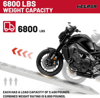 Load image into Gallery viewer, HECASA 60inches X 15inches Trailer Ramp Universal 6800 LBS Truck Bike Motorcycle Loading Ramps Hook End Knife Foot Pair LYOM-195S