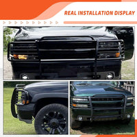 Load image into Gallery viewer, Kojem Front Brush Guard Compatible with 1999-2006 Chevy Silverado 1500 LD Tahoe 1500 Suburban 1500 GMC Yukon Yukon XL 1500 Grille Protection Guard Bull Bar Brush Push Bar LYAM-575