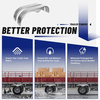 Load image into Gallery viewer, 2Pcs Tandem Trailer Fender Double Axle Compatible with 13-15 Inch Wheels Teardrop Pair Enclosed Trailers 9inches x 66inches x 19.5inches - Cold Rolled Steel LYAM-433