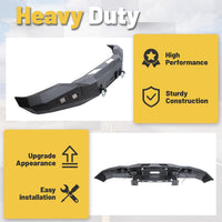 Load image into Gallery viewer, Front Bumper Compatible with 2007-2013 Toyota Tundra Full Width Off-Road Bumper W/D-rings, LED Lights, Winch Plate Steel Black 2 Packages LYAM-416A+LYAM-416B