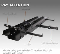 Load image into Gallery viewer, 600LBS Black Motorcycle Carrier Mount Dirt Bike Rack Hitch Hauler |with Loading Ramp| Superior Heavy Duty (You Will Receive Two Packages for This Item) LYOM-040A+LYOM-040B
