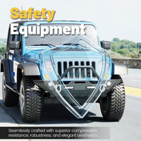 Load image into Gallery viewer, Front Bumper Compatible with 2007-2025 Wrangler Unlimited JL/JLU & Gladiator JT, 2007-2018 JK Front Bumper Rock Crawler Winch Plate W/Winch Plate & 2 18W LED Lights D-rings LYAM-302S