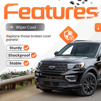 Load image into Gallery viewer, Windshield Wiper Cowl Panel Grille Compatible with 2011-2019 Ford Explorer & 2013-2019 Ford Police Interceptor Utility Replacement for BB5Z-78022A68-AA Air Inlet Window Cover Unfinished Plastic LYAP-X1344