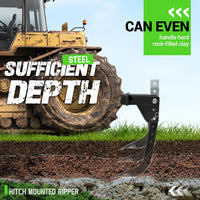 Load image into Gallery viewer, Adjustable Hitch Mounted Ripper for 2inches Receivers, 3 Point Trencher Compatible with ATVs UTVs Tractors, Plough Blade in Garden Bury Pipes Sow Seeds Lawn Digging Subsoil Heavy Duty LYOM-372