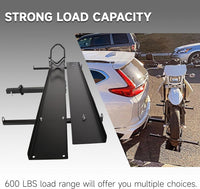 Load image into Gallery viewer, 600LBS Black Motorcycle Carrier Mount Dirt Bike Rack Hitch Hauler |with Loading Ramp| Superior Heavy Duty (You Will Receive Two Packages for This Item) LYOM-040A+LYOM-040B