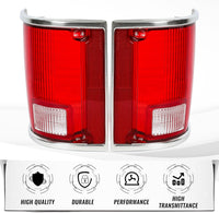 Load image into Gallery viewer, HECASA Pair Tail Light Lens Compatible with 1973-1991 Chevrolet Chevy Blazer Suburban Jimmy Driver Left & Passenger Right Replacement For 5968330, 5968329, GM2801122, GM2800122 LYOP-015S