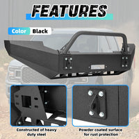 Load image into Gallery viewer, ?KUAFU Front Bumper Assembly Compatible with 1999-2004 Ford F250 F350 F-250 F-350 Super Duty Steel Powder Coated w/Winch Plate Two Packages LYAM-X1255A+LYAM-X1255B