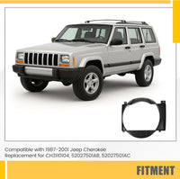 Load image into Gallery viewer, KUAFU Radiator Cooling Fan Shroud Compatible with 1987-2001 Jeep Cherokee Replaces CH3110104 52027501AB 52027501AC Black PP Plastic LYAP-980
