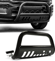 Load image into Gallery viewer, Bull Bar Front Bumper Grille Guard Protector w/Skid Plate Compatible with 2009-2018 Dodge Ram 1500 2019-2023 Dodge Ram 1500 Classic Brush Guard Brush Push Bar Black Steel Light Mount LYAM-502-1