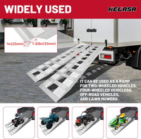 Load image into Gallery viewer, HECASA 60inches X 15inches Trailer Ramp Universal 6800 LBS Truck Bike Motorcycle Loading Ramps Hook End Knife Foot Pair LYOM-195S