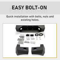 Load image into Gallery viewer, KUAFU Rear Bumper Compatible with 2005-2015 Toyota Tacoma w/ 18W Led Lights License Plate D-Rings Step Bumper Steel Powder Coated Black LYAM-032SA+LYAM-032SB