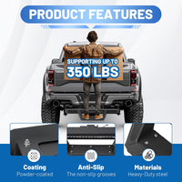 Load image into Gallery viewer, Universal Drop Hitch Step w/LED Brake Light for 2inches Receiver Pickup Truck SUV Trailer Towing Hitch Step Bar Rear Bumper Guard with Pin Heavy Duty Steel Powder Coated Black LYAM-012