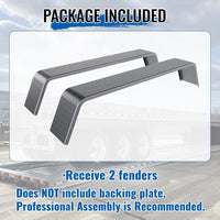 Load image into Gallery viewer, HECASA Tandem Axle Trailer 10-1/4inchesx72-7/8inchesx13inches Fit 13inches-15inches Tires Car Hauler Trailer,Cargo Trailer,Utility Trailer,Landscape Trailer Heavy Duty Unpainted Steel Diamond Fenders Tread Plate (2 Fenders) LYAM-336