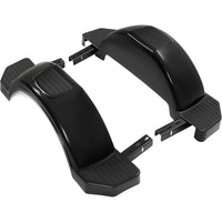 Load image into Gallery viewer, HECASA Black Pair of Single Axle Trailer Fenders Fits 13" Wheels Tire Skirt Boat - 39.7" long x 8.8" wide x 11.4" tall