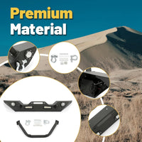 Load image into Gallery viewer, Front Bumper Compatible with 2007-2025 Wrangler Unlimited JL/JLU & Gladiator JT, 2007-2018 JK Front Bumper Rock Crawler Winch Plate W/Winch Plate & 2 18W LED Lights D-rings LYAM-302S