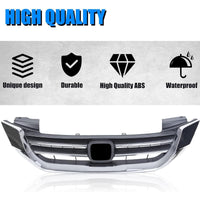 Load image into Gallery viewer, Front Bumper Hood Grille Grill Compatible with 2013-2015 Honda Accord 4D Replacement for 71121T2FA01 HO1200214 Black & Chrome (4 Door Sedans ONLY) KX-014