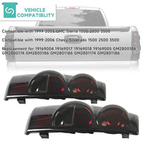 Load image into Gallery viewer, HECASA Taillight Tail Lights Pair Compatible with 1999-2007 Chevy Silverado 1500 2500 3500 Classic 1999-2003 GMC Sierra 1500 2500 3500 Taillight Brake Turn Signal Lamp Smoke Lens