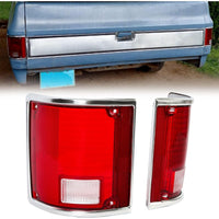 Load image into Gallery viewer, HECASA Pair Tail Light Lens Compatible with 1973-1991 Chevrolet Chevy Blazer Suburban Jimmy Driver Left & Passenger Right Replacement For 5968330, 5968329, GM2801122, GM2800122