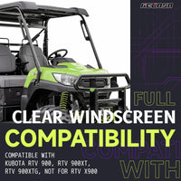 Load image into Gallery viewer, HECASA Vented Windshield Compatible with Kubota RTV 900, RTV 900XT, RTV 900XTG (NOT for RTV X900) Full Clear Windscreen