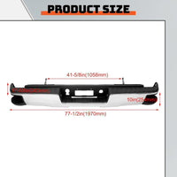 Load image into Gallery viewer, Rear Step Bumper Assembly Compatible with 2014-2019 Chevy Chevrolet Silverado & GMC Sierra 1500 Chrome Replacement for GM1103176 GM1103175 (W/O Sensor Holes W/Conner Step Hole) LYAM-365S-1