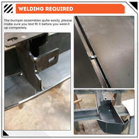 Load image into Gallery viewer, DIY Rear Bumper Kit Bare Metal Compatible with 1984-2001 Jeep Cherokee XJ Rear Winch Bumper Kit LYAM-259