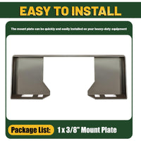 Load image into Gallery viewer, 3/8" Thick Quick Tach Cut Out Mount Plate, Steel Skid Steer Quick Tach Attachment Adapter Plate Compatible with Bobcat, Kubota Tractors
