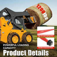 Load image into Gallery viewer, 47" Hay Bale Spear Compatible with Kubota Bobcat Buckets Tractors Loaders, Square Bale Quick Attach Hay Spike Forks Steel Powder Coated 1PCS -Red