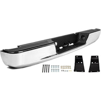 Load image into Gallery viewer, KUAFU Rear Step Bumper Assembly Compatible With 2002-2008 Dodge Ram 1500 2003-2009 Ram 2500 3500 Replace for CH1103111 CH1103108 W/Top Pads & & license Plate lamp Chrome