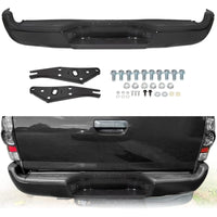 Load image into Gallery viewer, KUAFU Rear Bumper Compatible With 2005-2015 Toyota Tacoma TO1103113 Bumper Assembly W/Pads Brackets and License Plate Lights Steel Chrome Fits Models With SR5 Package or Limited Package Only