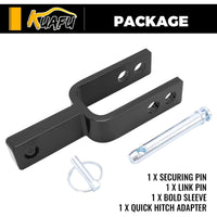 Load image into Gallery viewer, KUAFU Versatile Quick Hitch Adapter Used to Adjust Top Link Bracket Movements Fits for Category 1 3-Point Tractors Steel Black