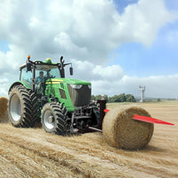 Load image into Gallery viewer, 3 Point 47" Hay Spear Gooseneck Drawbar Trailer Hitch Fit for All Category 1 Tractors 3000lbs W/ 2 Stabilizers Ball Hay Quick Hitch Attachment Black Steel Powder Coated