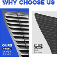 Load image into Gallery viewer, HECASA Steel Hood Louver Inserts Hood Scoop Compatible with 1985-1990 Chevy Chevrolet Camaro Z28 IROC-Z IROC Vented Heat Extractor Steel Black Powder Coated